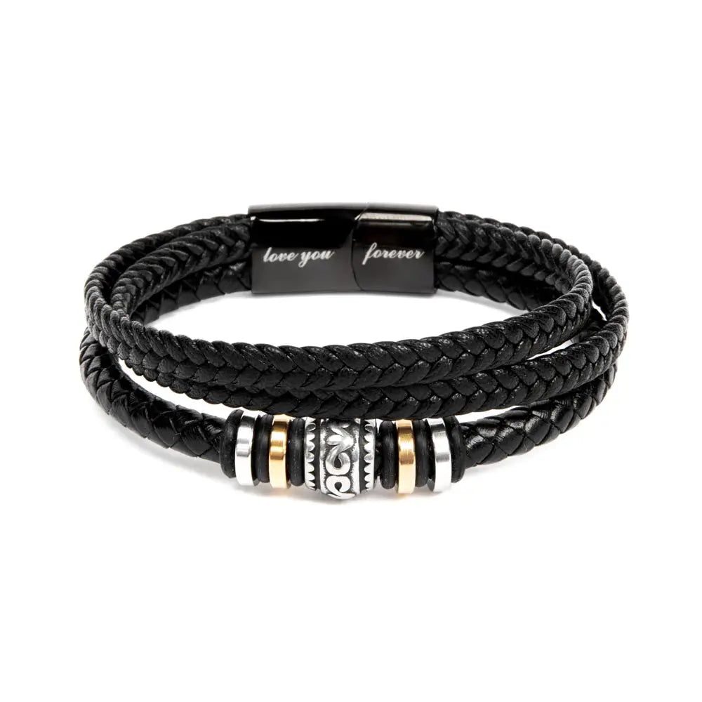Vegan Leather Love You Forever Bracelet with Personalized Message Card ShineOn Fulfillment