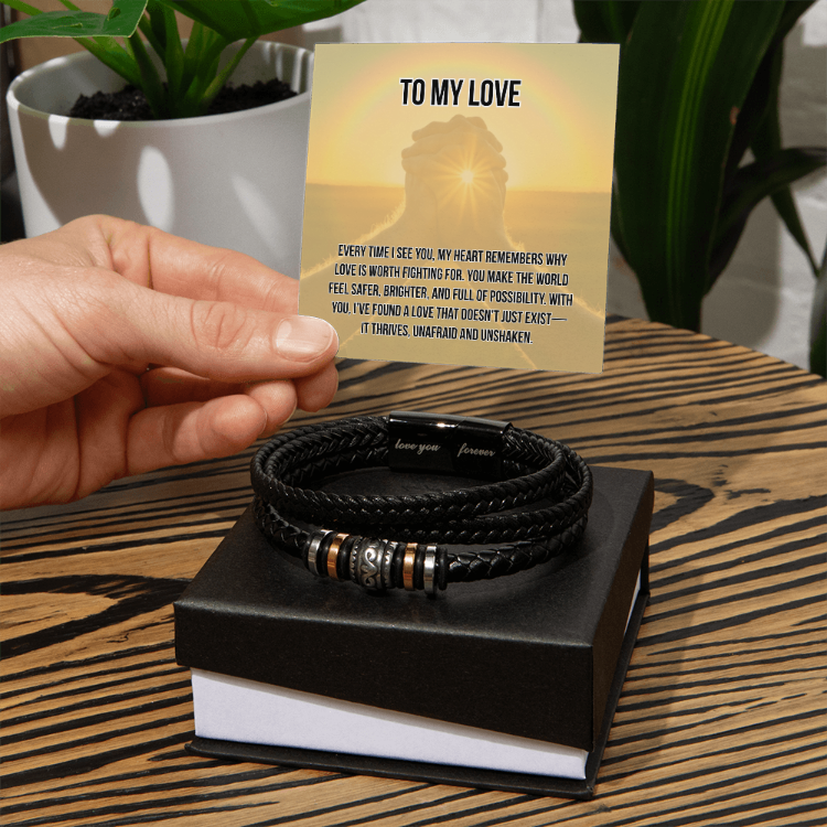 Unafraid Love Vegan Leather Bracelet