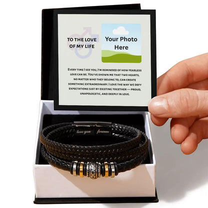 Vegan Leather Love You Forever Bracelet with Personalized Message Card ShineOn Fulfillment