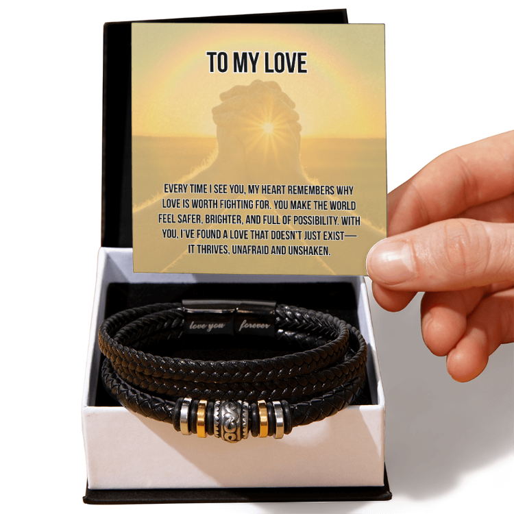 Unafraid Love Vegan Leather Bracelet