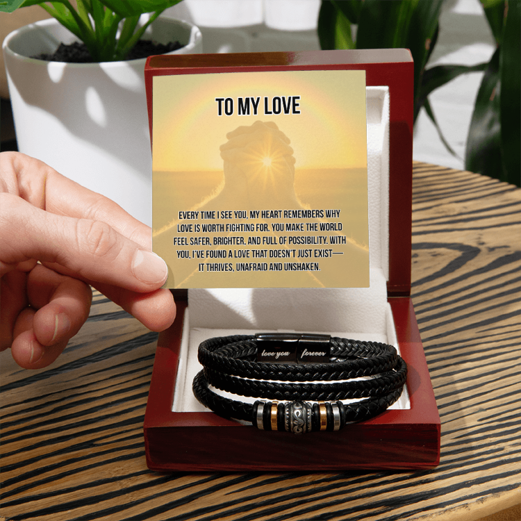 Unafraid Love Vegan Leather Bracelet