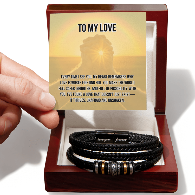 Unafraid Love Vegan Leather Bracelet