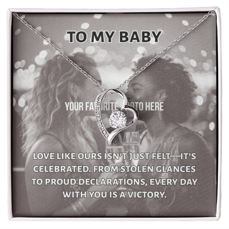 Every Day is a Victory Heart Necklace -- customize with your photo