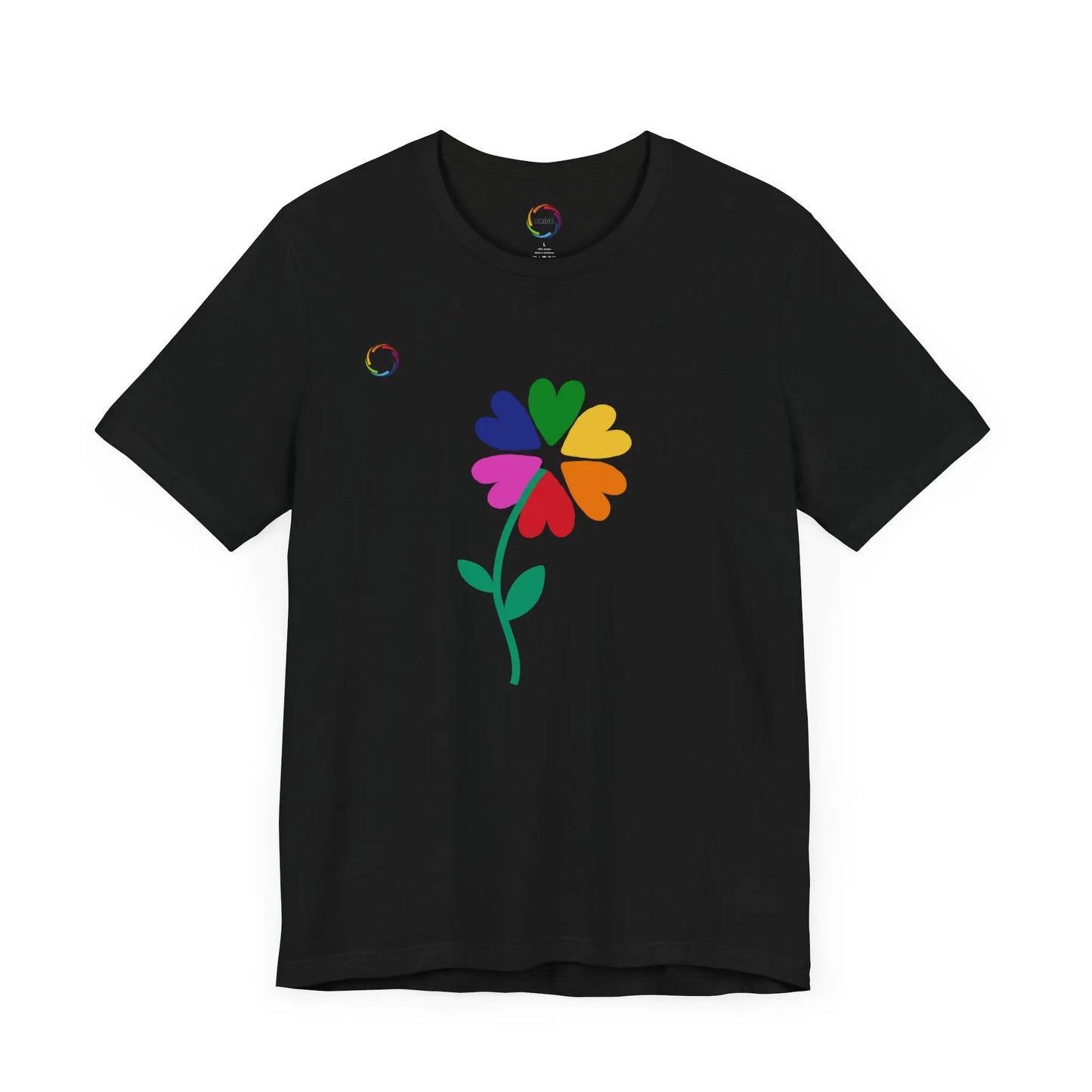 PRIDE Floral Short Sleeve Tee for Celebrating the LGBTQIA+ Community Printify