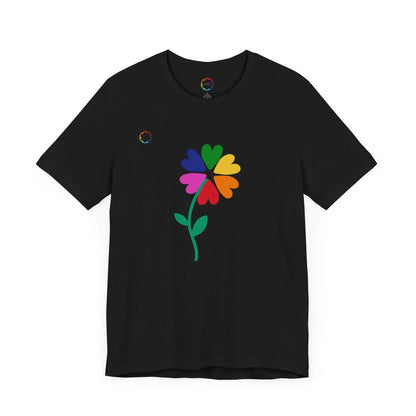 PRIDE Floral Short Sleeve Tee for Celebrating the LGBTQIA+ Community Printify