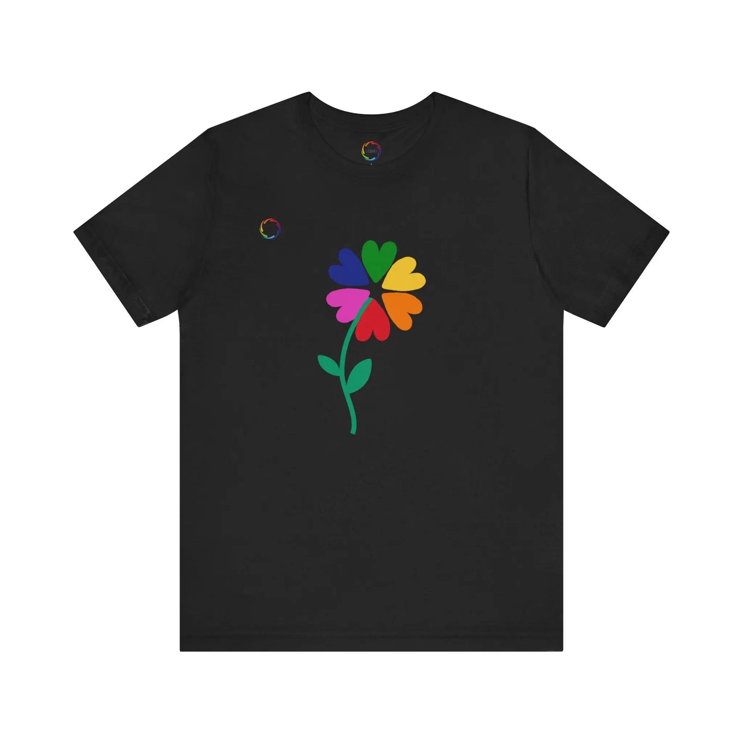 PRIDE Floral Short Sleeve Tee for Celebrating the LGBTQIA+ Community Printify