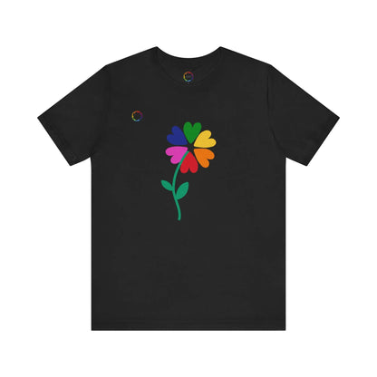 PRIDE Floral Short Sleeve Tee for Celebrating the LGBTQIA+ Community Printify