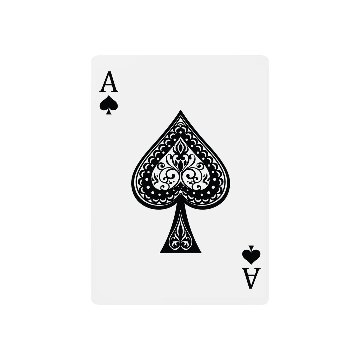 Playing card with Ace of Spades design on a white background