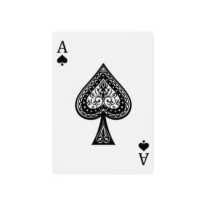 Playing card with Ace of Spades design on a white background
