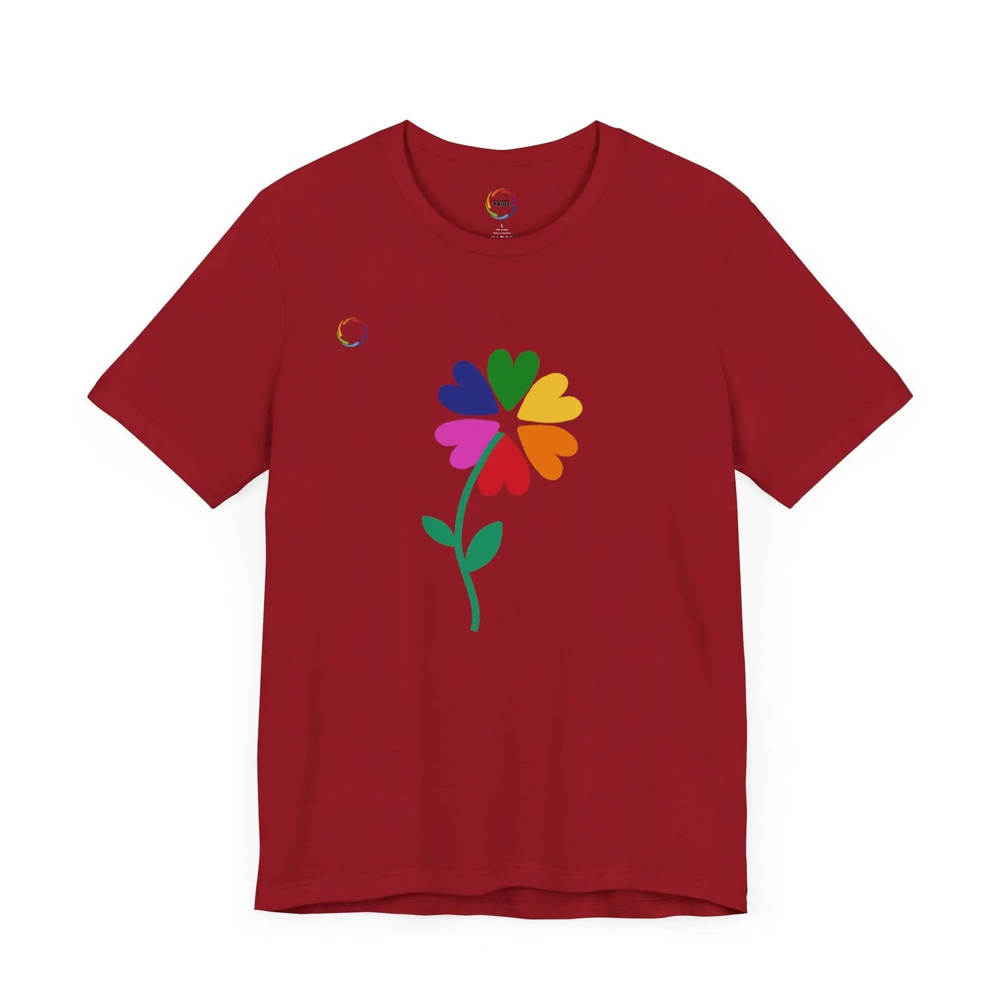 PRIDE Floral Short Sleeve Tee for Celebrating the LGBTQIA+ Community Printify