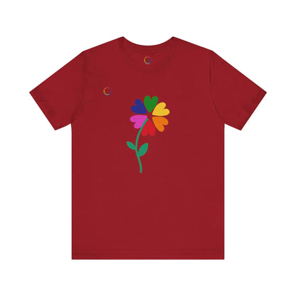 PRIDE Floral Short Sleeve Tee for Celebrating the LGBTQIA+ Community Printify