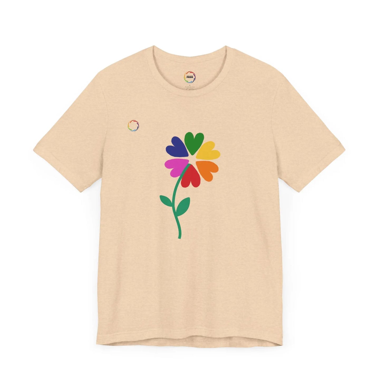 PRIDE Floral Short Sleeve Tee for Celebrating the LGBTQIA+ Community Printify