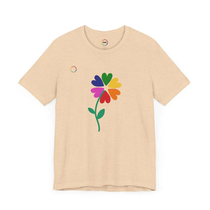 PRIDE Floral Short Sleeve Tee for Celebrating the LGBTQIA+ Community Printify