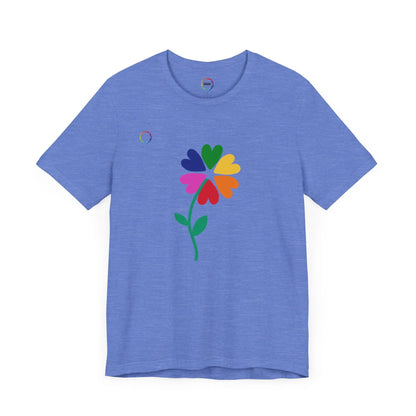 PRIDE Floral Short Sleeve Tee for Celebrating the LGBTQIA+ Community Printify