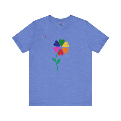 PRIDE Floral Short Sleeve Tee for Celebrating the LGBTQIA+ Community Printify