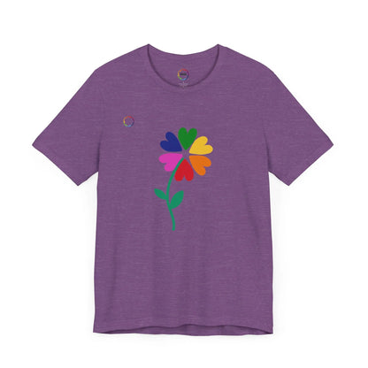 PRIDE Floral Short Sleeve Tee for Celebrating the LGBTQIA+ Community Printify