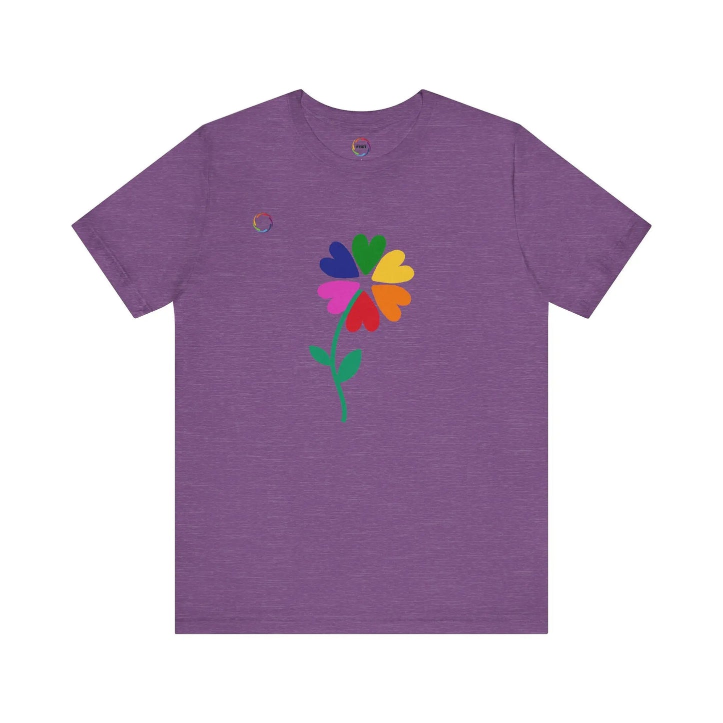 PRIDE Floral Short Sleeve Tee for Celebrating the LGBTQIA+ Community Printify