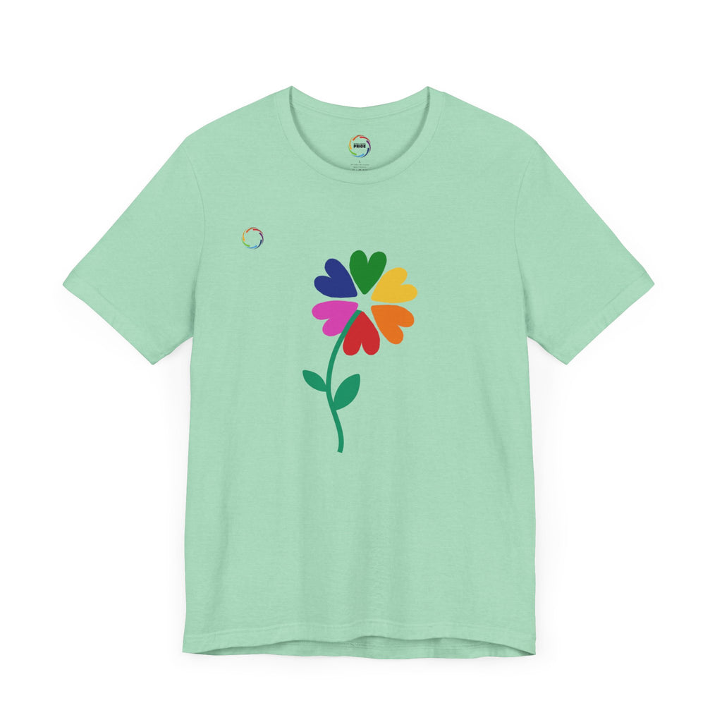 PRIDE Floral Short Sleeve Tee for Celebrating the LGBTQIA+ Community