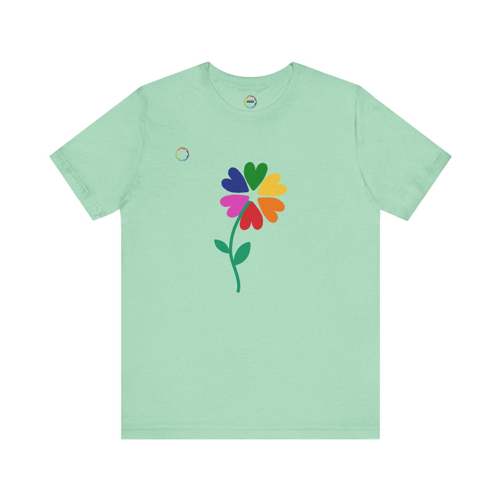 PRIDE Floral Short Sleeve Tee for Celebrating the LGBTQIA+ Community