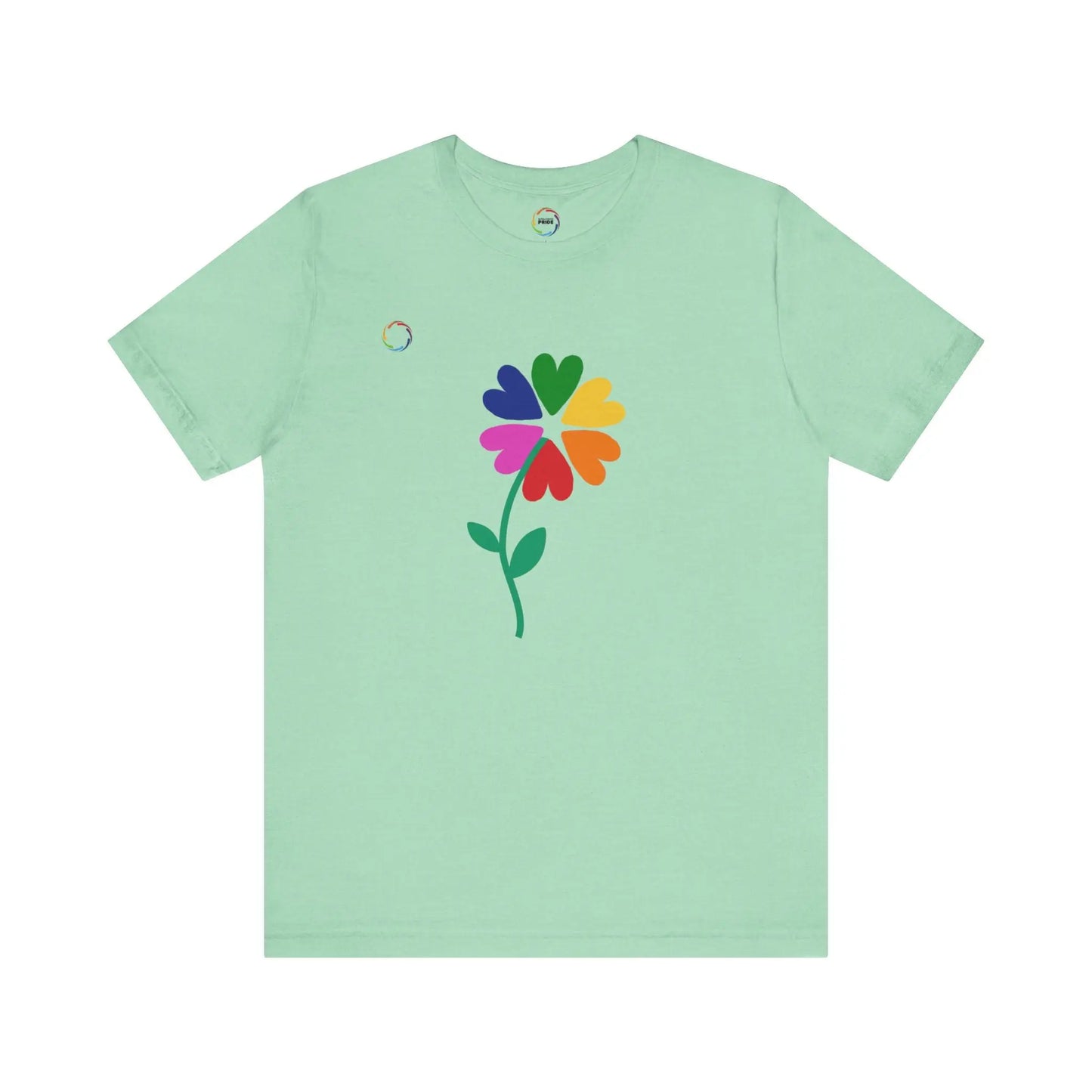 PRIDE Floral Short Sleeve Tee for Celebrating the LGBTQIA+ Community Printify