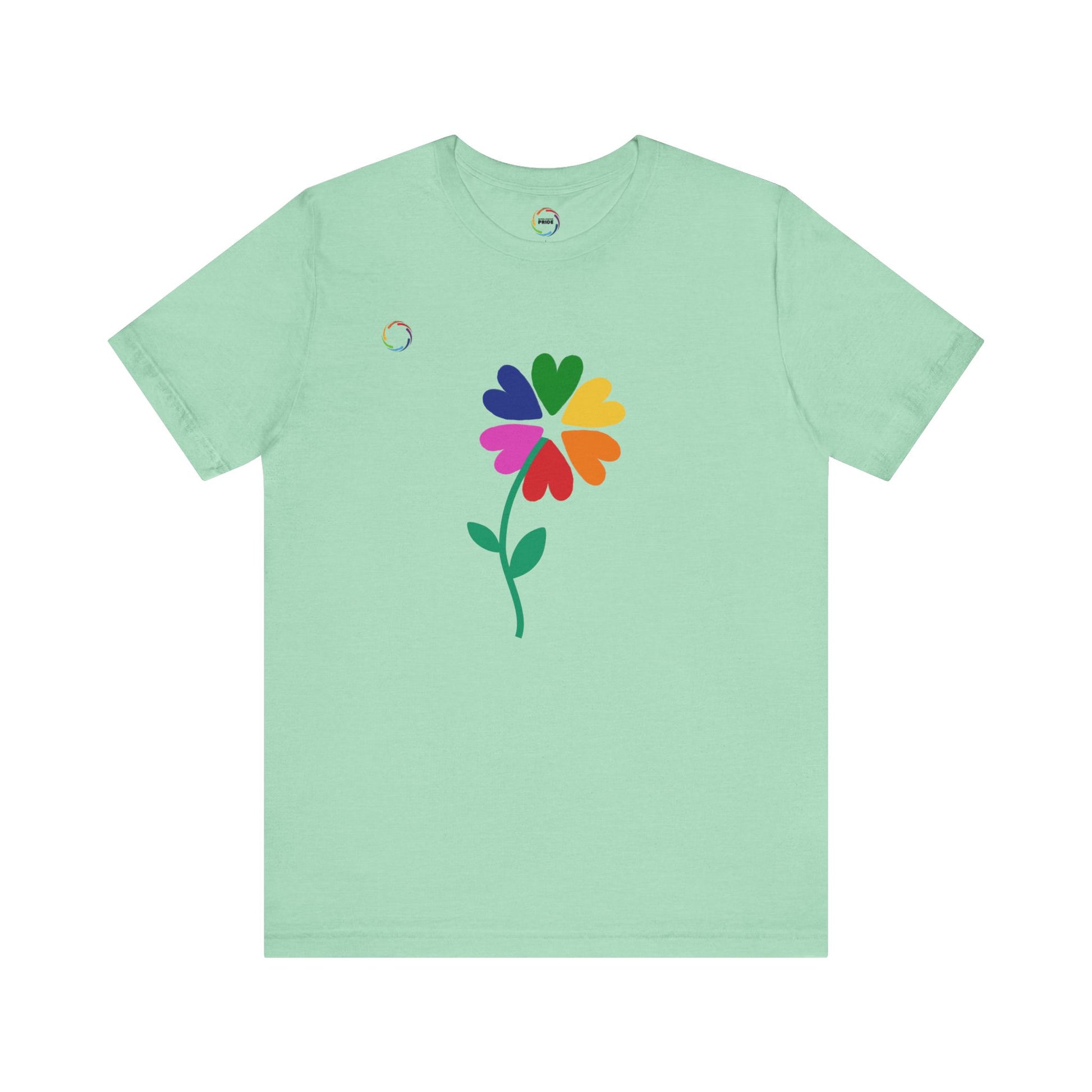 PRIDE Floral Short Sleeve Tee for Celebrating the LGBTQIA+ Community