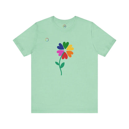 PRIDE Floral Short Sleeve Tee for Celebrating the LGBTQIA+ Community Printify