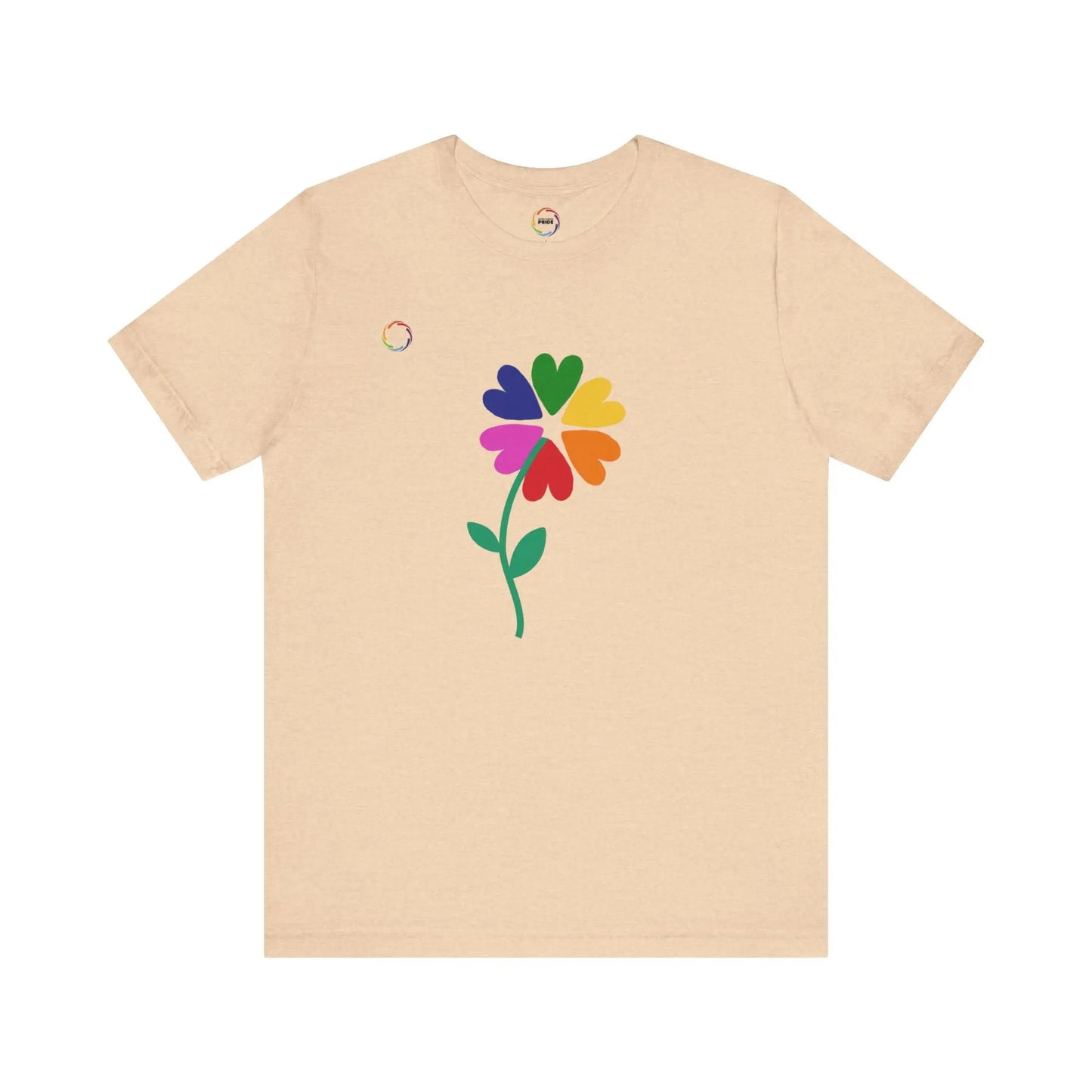 PRIDE Floral Short Sleeve Tee for Celebrating the LGBTQIA+ Community Printify