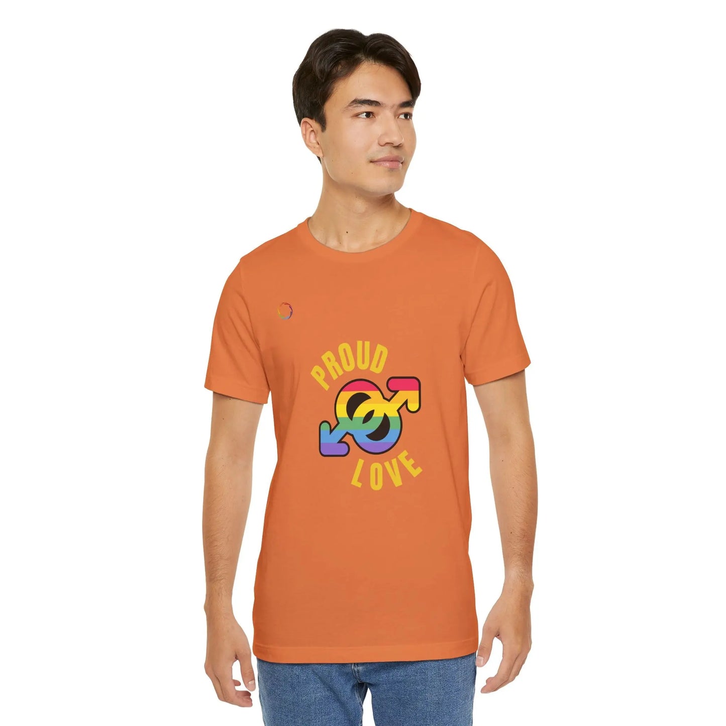 Proud Love Pride T-Shirt for LGBTQ+ Supporters Printify