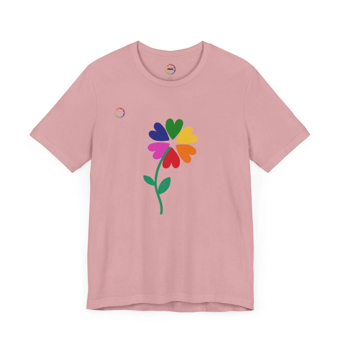 PRIDE Floral Short Sleeve Tee for Celebrating the LGBTQIA+ Community Printify