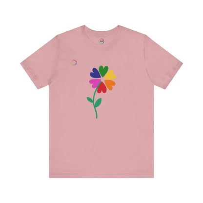PRIDE Floral Short Sleeve Tee for Celebrating the LGBTQIA+ Community Printify
