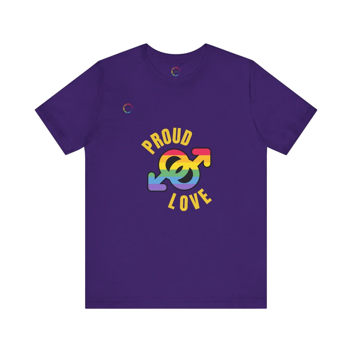 Proud Love Pride T-Shirt for LGBTQ+ Supporters Printify