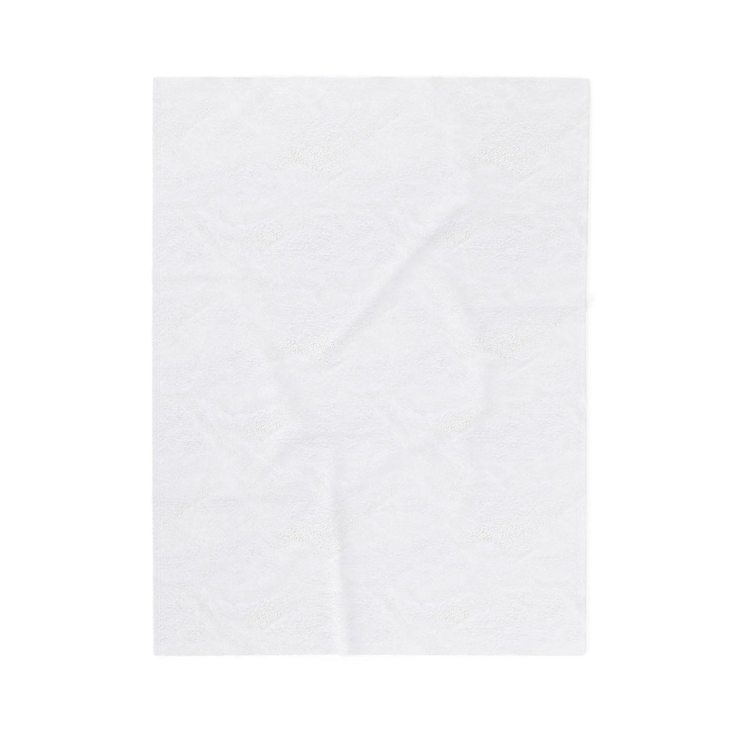 Back of white blanket on white background.