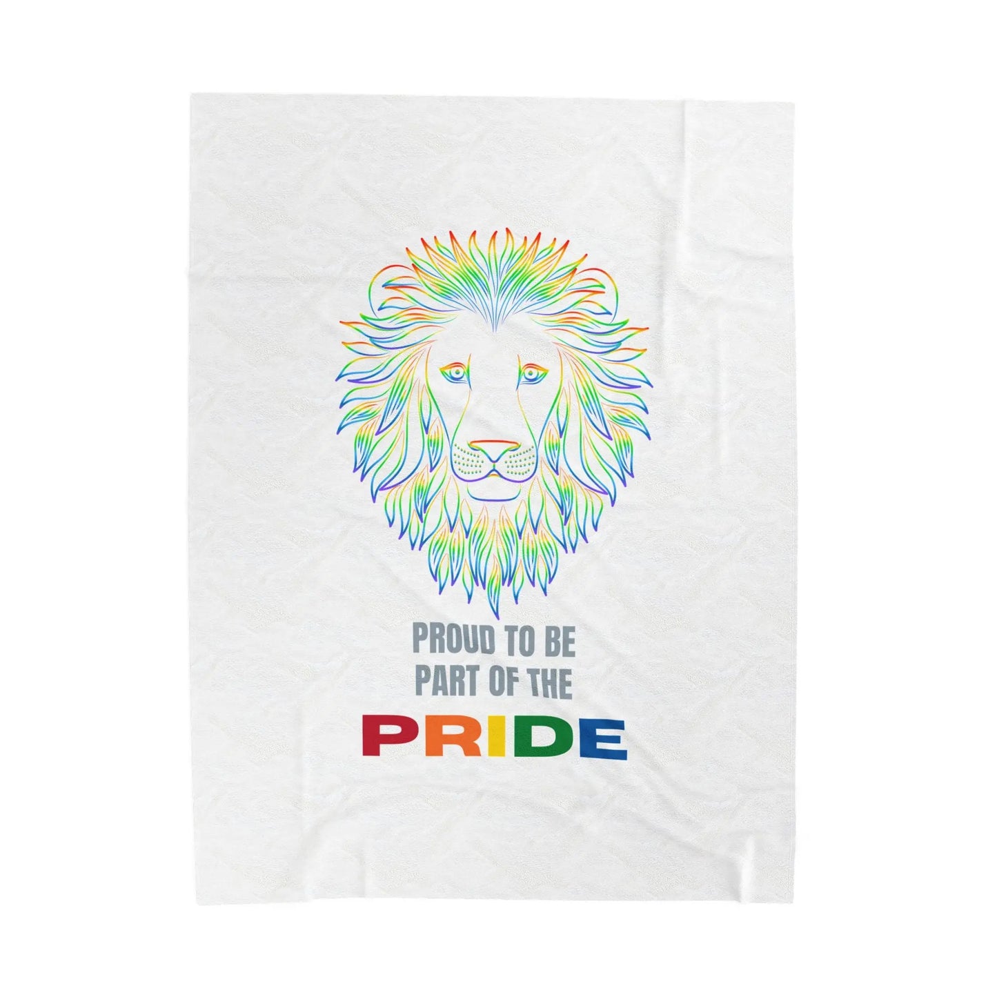 A colorful graphic of a lion's face with a rainbow design, and the text 'PROUD TO BE PART OF THE PRIDE' on a white background.