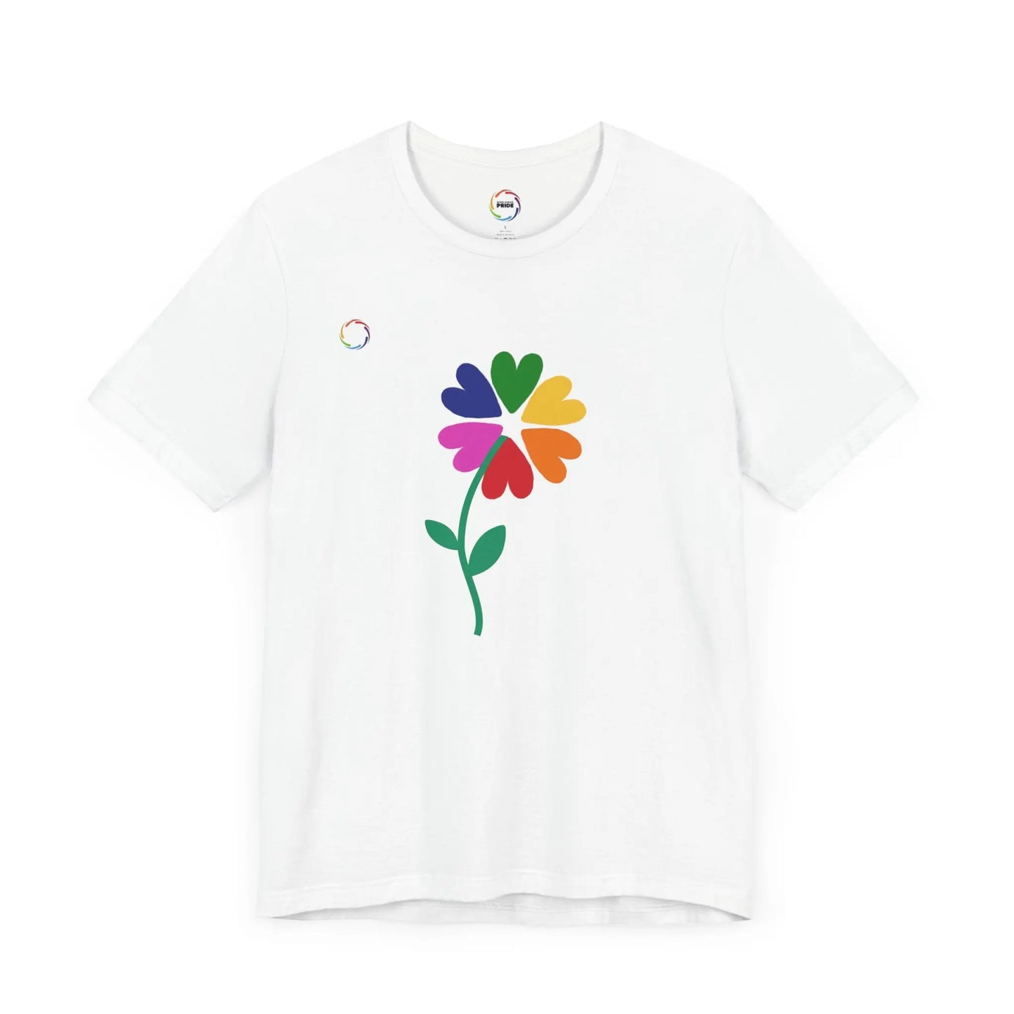 PRIDE Floral Short Sleeve Tee for Celebrating the LGBTQIA+ Community Printify
