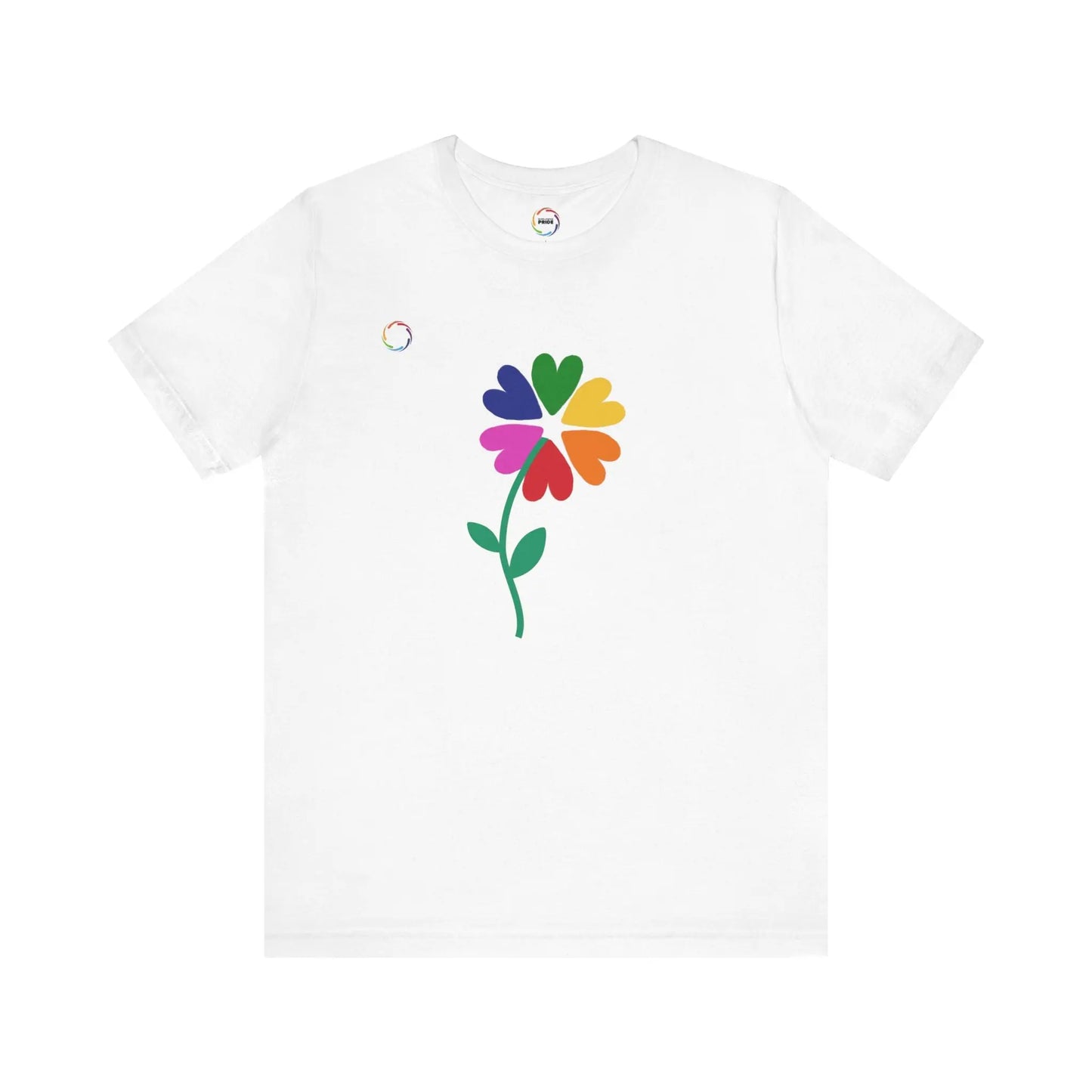 PRIDE Floral Short Sleeve Tee for Celebrating the LGBTQIA+ Community Printify