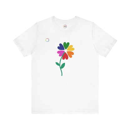 PRIDE Floral Short Sleeve Tee for Celebrating the LGBTQIA+ Community Printify